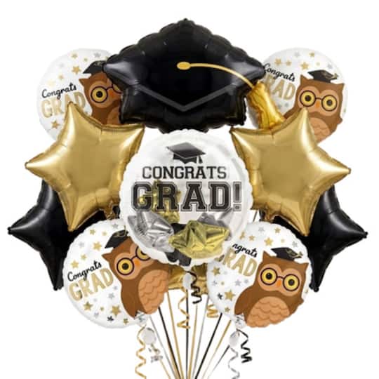Congrats Grad Owl Foil Balloon Bundle